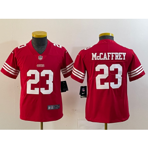 Nike 49ers 23 Christian McCaffrey Red Vapor Untouchable Limited Youth Jersey