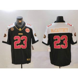 Nike 49ers 23 Christian McCaffrey Thanksgiving Day F.U.S.E. Vapor Limited Men Jersey