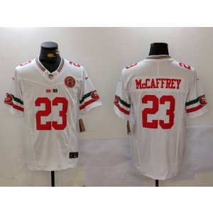 Nike 49ers 23 Christian McCaffrey White Mexico F.U.S.E. Vapor Limited Men Jersey