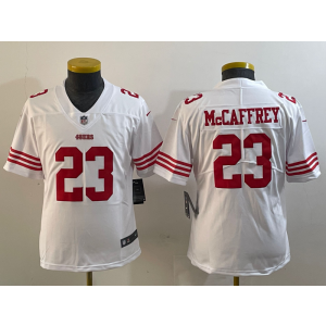 Nike 49ers 23 Christian McCaffrey White Vapor Untouchable Limited Youth Jersey