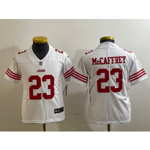 Nike 49ers 23 Christian McCaffrey White Vapor Untouchable Limited Youth Jersey