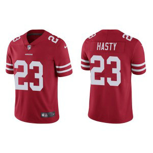 Nike 49ers 23 JaMycal Hasty 2021 Red Vapor Untouchable Limited Men Jersey