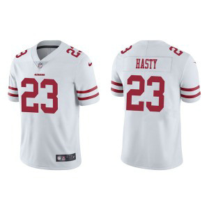 Nike 49ers 23 JaMycal Hasty 2021 White Vapor Untouchable Limited Men Jersey