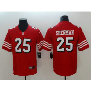 Nike 49ers 25 Richard Sherman Red 2018 Vapor Untouchable Limited Men Jersey