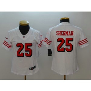 Nike 49ers 25 Richard Sherman White Color Rush Vapor Untouchable Limited Women Jersey