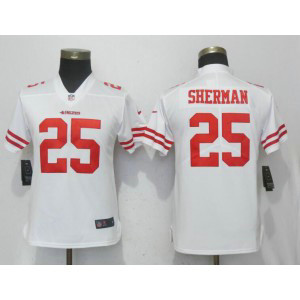 Nike 49ers 25 Richard Sherman White Vapor Untouchable Limited Women Jersey