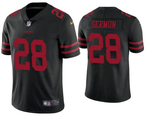 Nike 49ers 28 Trey Sermon Black Vapor Untouchable Limited Jersey