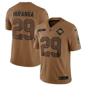 Nike 49ers 29 Talanoa Hufanga 2023 Brown Salute To Service Limited Men Jersey
