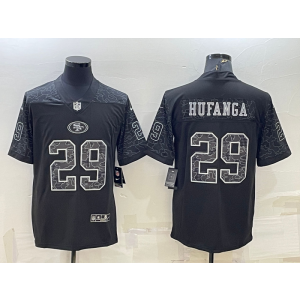 Nike 49ers 29 Talanoa Hufanga Black Reflective Vapor Limited Men Jersey