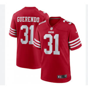 Nike 49ers 31 Isaac Guerendo Red Vapor Untouchable Limited Men Jersey