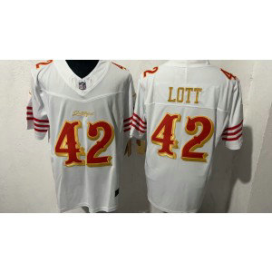 Nike 49ers 42 Lott White 2025 Rivalries F.U.S.E. Vapor Limited Men Jersey