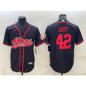 Nike 49ers 42 Ronnie Lott Black Vapor Baseball Limited Men Jersey