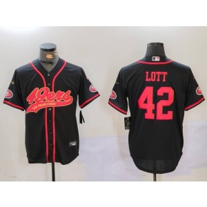 Nike 49ers 42 Ronnie Lott Black Vapor Baseball Limited Men Jersey