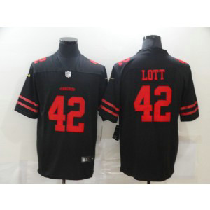 Nike 49ers 42 Ronnie Lott Black Vapor Untouchable Limited Men Jersey