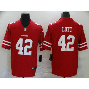Nike 49ers 42 Ronnie Lott Red Vapor Untouchable Limited Men Jersey