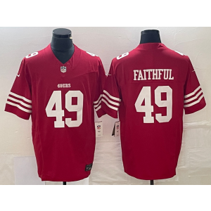 Nike 49ers 49 FAITHFUL Red 2023 F.U.S.E Vapor Limited Men Jersey