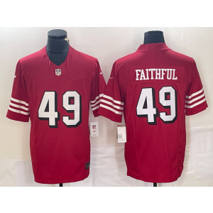 Nike 49ers 49 Faithful Red 2023 F.U.S.E Vapor Limited Men Jersey