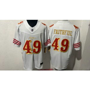 Nike 49ers 49 Faithful White Gold 2025 Rivalries F.U.S.E. Vapor Limited Men Jersey