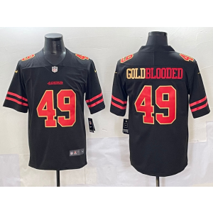 Nike 49ers 49 Goldbollded Black Red Gold Vapor Limited Men Jersey
