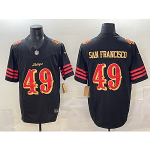 Nike 49ers 49 San Francisco Black Gold 2025 Rivalries F.U.S.E. Vapor Limited Men Jersey