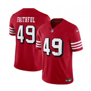 Nike 49ers 49 The Faithful Red Throwback 2023 F.U.S.E Vapor Limited Men Jersey