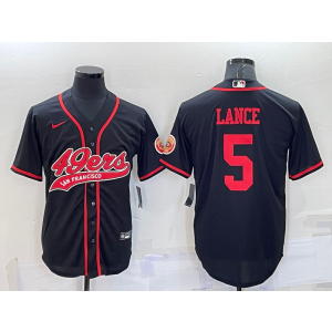 Nike 49ers 5 Trey Lance Black Vapor Baseball Limited Men Jersey