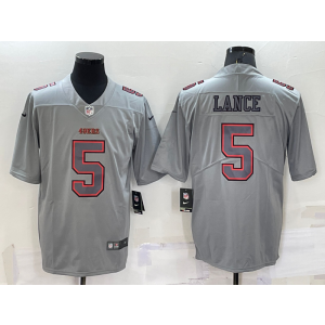 Nike 49ers 5 Trey Lance Gray Atmosphere Fashion Vapor Limited Men Jersey