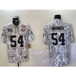 Nike 49ers 54 Fred Warner Arctic Camo 2024 F.U.S.E. Salute to Service Limited Men Jersey