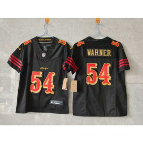 Nike 49ers 54 Fred Warner Black Gold Rivalries F.U.S.E. Vapor Limited Women Jersey