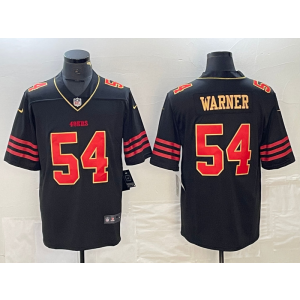 Nike 49ers 54 Fred Warner Black Gold Vapor Limited Men Jersey