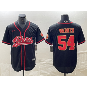Nike 49ers 54 Fred Warner Black Red Vapor Baseball Limited Men Jersey