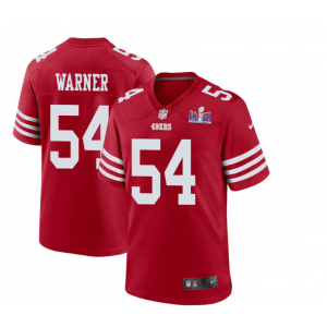Nike 49ers 54 Fred Warner Red 2024 Super Bowl LVIII Vapor Limited Men Jersey