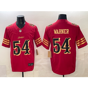 Nike 49ers 54 Fred Warner Red Gold 2025 Rivalries F.U.S.E. Vapor Limited Men Jersey