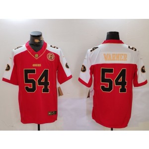 Nike 49ers 54 Fred Warner Red Thanksgiving Day F.U.S.E. Vapor Limited Men Jersey