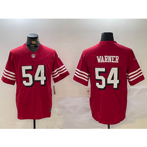 Nike 49ers 54 Fred Warner Red Throwback F.U.S.E. Vapor Limited Men Jersey