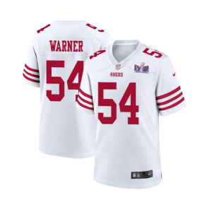 Nike 49ers 54 Fred Warner White 2024 Super Bowl LVIII Vapor Limited Men Jersey