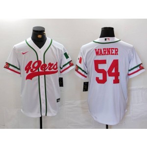 Nike 49ers 54 Fred Warner White Mexico Vapor Baseball Limited Men Jersey