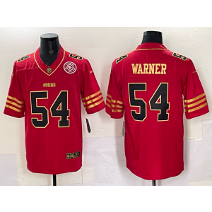 Nike 49ers 54 Warner Red Gold Vapor Limited Men Jersey