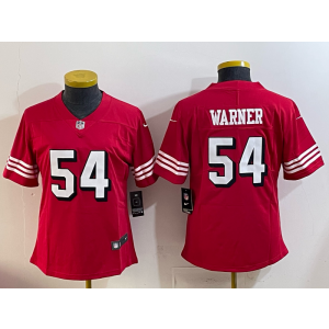 Nike 49ers 54 Warner Red Throwback Vapor Limited Women Jersey