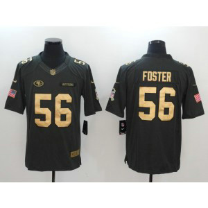 Nike 49ers 56 Reuben Foster Anthracite Gold Salute to Service Limited Men Jersey