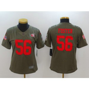 Nike 49ers 56 Reuben Foster Olive 2017 Salute To Service Limited Women Jersey
