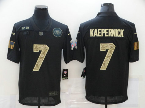 Nike 49ers 7 Colin Kaepernick Black Camo 2020 Salute To Service Limited Jersey