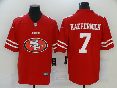 Nike 49ers 7 Colin Kaepernick Red Team Big Logo Vapor Untouchable Limited Jersey