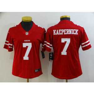 Nike 49ers 7 Colin Kaepernick Red Vapor Untouchable Limited Women Jersey