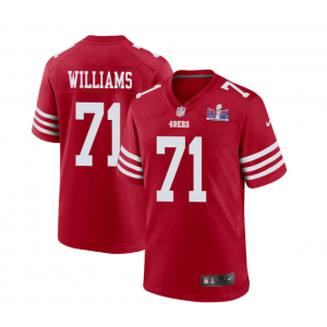 Nike 49ers 71 Williams Red 2024 Super Bowl LVIII Vapor Limited Men Jersey