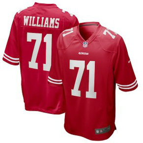 Nike 49ers 71 Williams Red Vapor Untouchable Limited Men Jersey