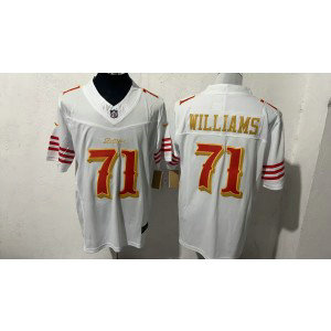 Nike 49ers 71 Williams White 2025 Rivalries F.U.S.E. Vapor Limited Men Jersey