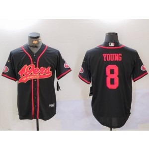 Nike 49ers 8 Steve Young Black Vapor Baseball Limited Men Jersey