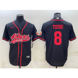 Nike 49ers 8 Steve Young Black Vapor Baseball Limited Men Jersey
