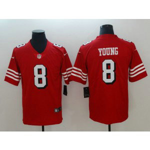 Nike 49ers 8 Steve Young Red 2018 Vapor Untouchable Limited Men Jersey